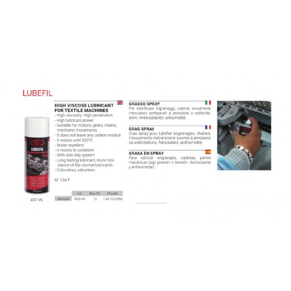 Spray Lubefil 400ml - Λιπαντικό SPRAY ΥΦΑΣΜΑΤΟΣ – ΛΑΔΙΑ – ΥΓΡΑ