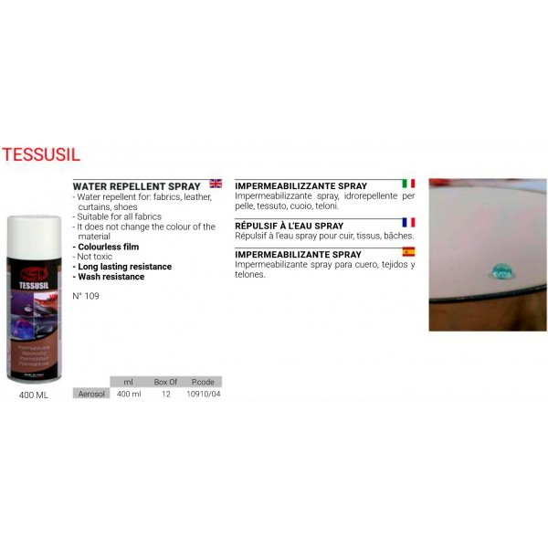 Spray Tessusil 400ml Στεγανοποίησης Υφάσματος - Δέρματος - Φερμουάρ SPRAY ΥΦΑΣΜΑΤΟΣ – ΛΑΔΙΑ – ΥΓΡΑ