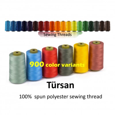 Κλωστή Ραφής Ενδυμάτων Tursan - Κώνος 5000m -  Νο.120  100% Spun Polyester - 900 Χρώματα 