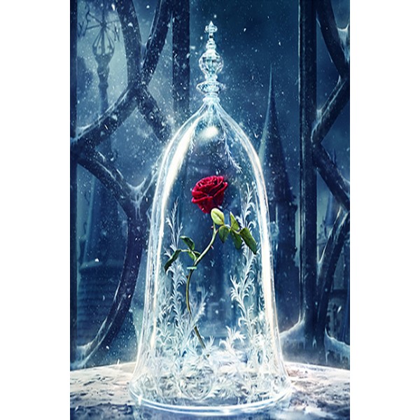 Diamond Painting Art Μαγεμένο Τριαντάφυλλο σε γυάλινο θόλο 20cm x 30cm 20X30cm