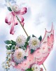 Diamond Painting Art Ροζ Ομπρέλα με λουλούδια 20cm x 30cm 20X30cm