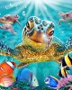 Diamond Painting Art χελώνα μαζί με άλλα ψαράκια στο βυθό 20cm x 30cm 20X30cm