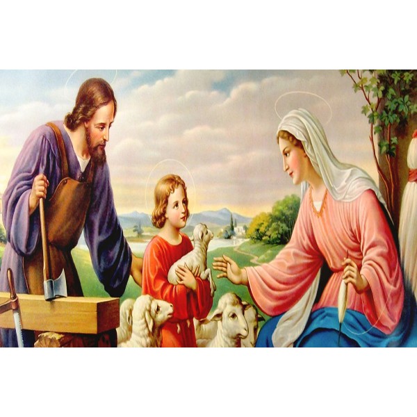 Diamond Painting Art  Μαρία,Ιωσήφ και Ιησούς με προβατάκια 20cm x 30cm 20X30cm