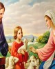 Diamond Painting Art  Μαρία,Ιωσήφ και Ιησούς με προβατάκια 20cm x 30cm 20X30cm
