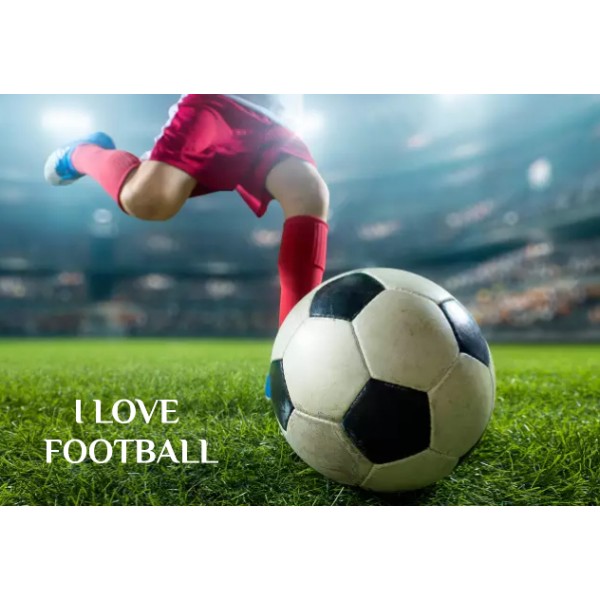 Diamond Painting Art Ποδοσφαιριστής που σουτάρει μια μπάλα και γράφει "I love football" 20cm x 30cm 20X30cm