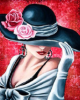 Diamond Painting Art Γυναίκα με μεγάλο καπέλο 30cm X 40cm 40x30cm