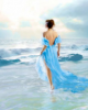 Diamond Painting Art Γυναίκα με γαλάζιο φόρεμα  30cm X 40cm 40x30cm