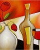 Diamond Painting Art Βάζο με τριαντάφυλλα,μπουκάλι με κρασί και ποτήρι 30cm x 30cm 30x30cm