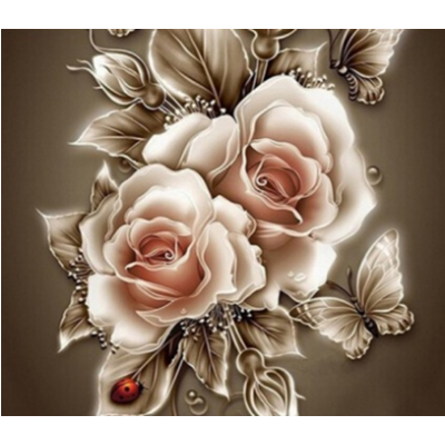 Diamond Painting Art Τριαντάφυλλα Ροζ  30cm x 30cm