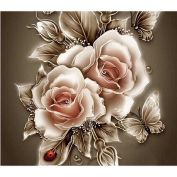 Diamond Painting Art Τριαντάφυλλα Ροζ  30cm x 30cm 30x30cm