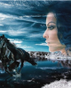 Diamond Painting Art Γυναίκα και μαύρο άλογο 30cm x 30cm 30x30cm