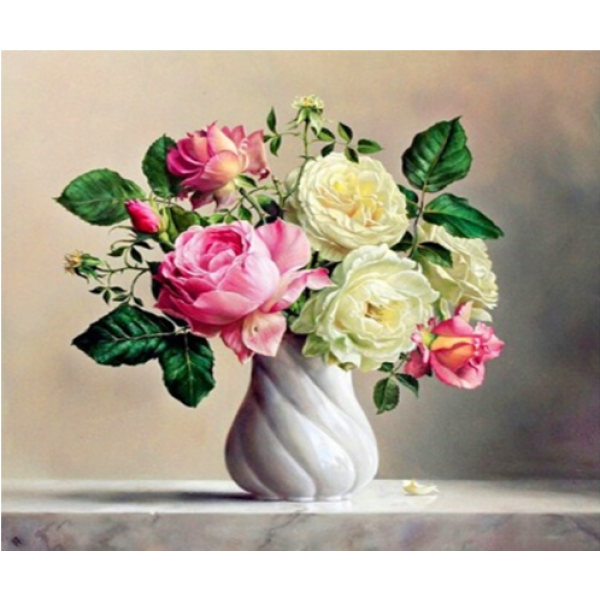 Diamond Painting Art Βάζο με λουλούδια 30cm x 30cm 30x30cm