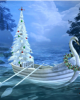 Diamond Painting Art Βάρκα Κύκνος με Χριστουγεννιάτικο Δέντρο 30cm x 30cm 30x30cm