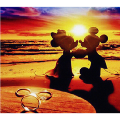 Diamond Painting Art Mickey & Minnie γάμος 30cm x 30cm