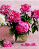 Diamond Painting Art Ροζ & Λευκά λουλούδια σε βάζο 30cm x 30cm 30x30cm