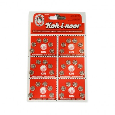 Σούστες Τσεχίας Μεταλλικές Nickel Νο.1 8mm Καρτέλα 36 τεμαχίων Koh-i-noor
